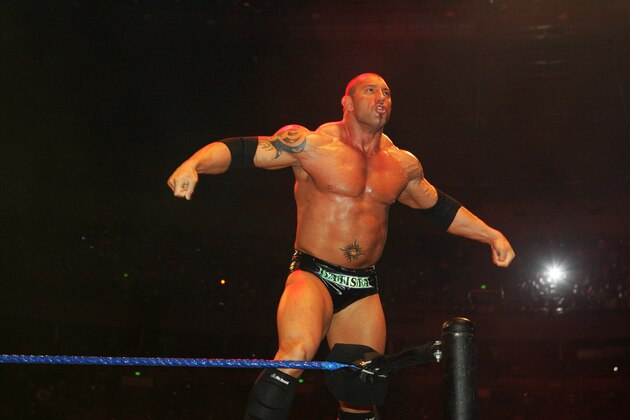 SYDNEY, AUSTRALIA - JUNE 15:  Batista poses in the ring during WWE Smackdown at Acer Arena on June 15, 2008 in Sydney, Australia.  (Photo by Gaye Gerard/Getty Images)