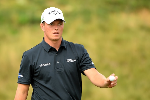 PRAGUE, CZECH REPUBLIC - AUGUST 31:  Callum Shinkwin of England putting on the 18th greend uring the first round of the D+D REAL Czech Masters at the Albatross Golf Resort on August 31, 2017 in Prague, Czech Republic.  (Photo by Ross Kinnaird/Getty Images)