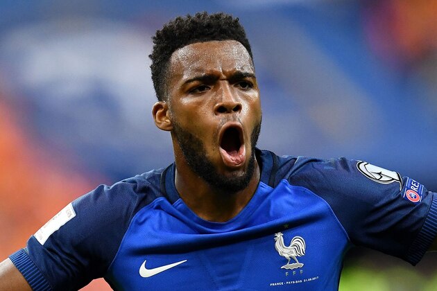 France's midfielder Thomas Lemar celebrates after scoring a goal during the 2018 FIFA World Cup qualifying football match France vs Netherlands at the Stade de France in Saint-Denis, north of Paris, on August 31, 2017. / AFP PHOTO / FRANCK FIFE        (Photo credit should read FRANCK FIFE/AFP/Getty Images)