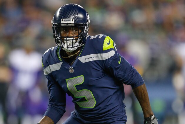 SEATTLE, WA - AUGUST 18:  Cornerback Tramaine Brock #5 of the Seattle Seahawks defends against the Minnesota Vikings at CenturyLink Field on August 18, 2017 in Seattle, Washington.  (Photo by Otto Greule Jr/Getty Images)