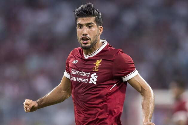 MUNICH, GERMANY - AUGUST 02:  Emre Can of Liverpool FC reacts during the Audi Cup 2017 match between Liverpool FC and Atletico Madrid at Allianz Arena on August 2, 2017 in Munich, Germany.  (Photo by Boris Streubel/Getty Images)