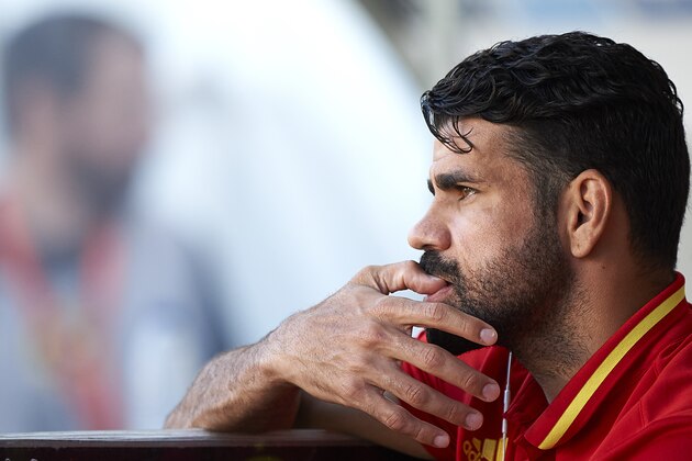 MURCIA, SPAIN - JUNE 07:  Diego Costa looks on prior the international friendly match between Spain and Colombia at Nueva Condomina stadium on June 7, 2017 in Murcia, Spain.  (Photo by fotopress/Getty Images)