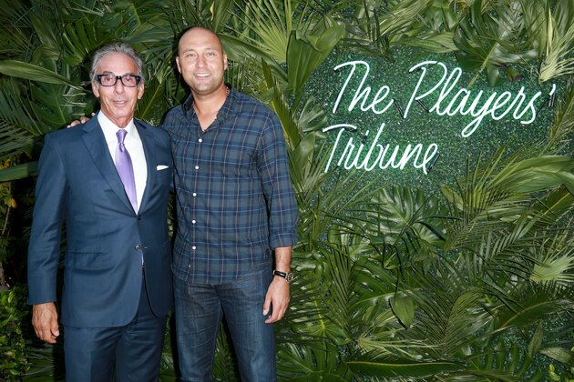BEVERLY HILLS, CA - JULY 11:  General Manager of the Beverly Hills Hotel Edward Mady (L) and NBA player Derek Jeter attend The Players' Tribune Hosts Players' Night Out 2017 at The Beverly Hills Hotel on July 11, 2017 in Beverly Hills, California.  (Photo by Leon Bennett/Getty Images for The Players' Tribune )