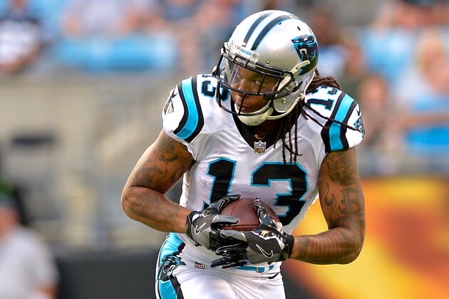 CHARLOTTE, NC - AUGUST 09:  Kelvin Benjamin #13 of the Carolina Panthers  during their game against the Houston Texans at Bank of America Stadium on August 9, 2017 in Charlotte, North Carolina.  (Photo by Grant Halverson/Getty Images)