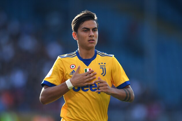 GENOA, ITALY - AUGUST 26:  Paulo Dybala of Juventus looks on during the Serie A match between Genoa CFC and Juventus at Stadio Luigi Ferraris on August 26, 2017 in Genoa, Italy.  (Photo by Valerio Pennicino/Getty Images)