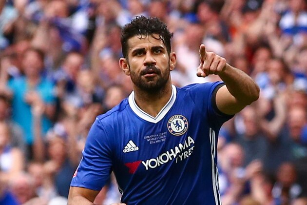 LONDON, ENGLAND - MAY 27:  Diego Costa of Chelsea celebrates after scoring a goal to make it 1-1 during the Emirates FA Cup Final match between Arsenal and Chelsea at Wembley Stadium on May 27, 2017 in London, England. (Photo by Robbie Jay Barratt - AMA/Getty Images)
