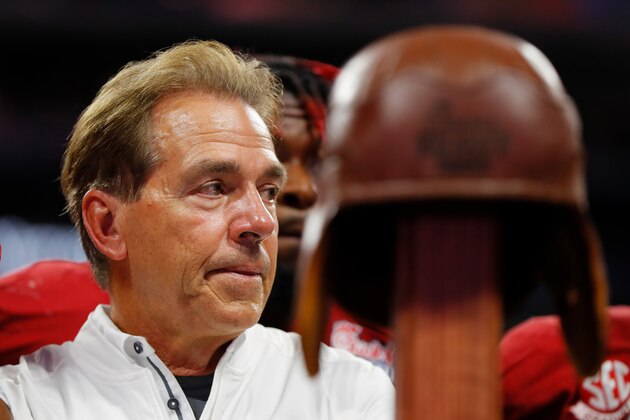 ATLANTA, GA - SEPTEMBER 02:  Head coach Jimbo Fisher of the Florida State Seminoles celebrates after defeating the Florida State Seminoles 24-7 in their game at Mercedes-Benz Stadium on September 2, 2017 in Atlanta, Georgia.  (Photo by Kevin C. Cox/Getty Images)