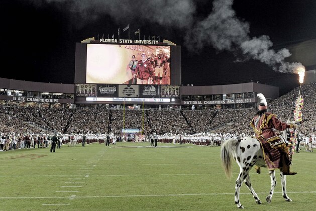 Oct 29, 2016; Tallahassee, FL, USA;  General view of Doak Campbell Stadium  during the game between the Florida State Seminoles and the Clemson Tigers. Mandatory Credit: Melina Vastola-USA TODAY Sports