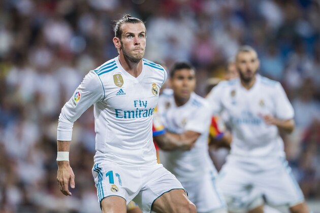 MADRID, SPAIN - AUGUST 27: Gareth Bale of Real Madrid looks on during their La Liga 2017-18 match between Real Madrid and Valencia CF at the Estadio Santiago Bernabeu on 27 August 2017 in Madrid, Spain. (Photo by Power Sport Images/Getty Images)