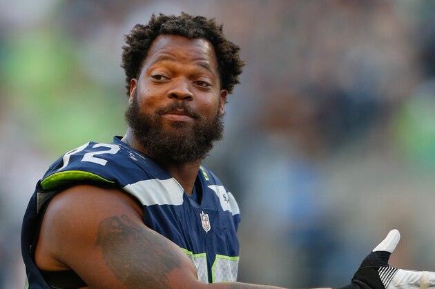 SEATTLE, WA - AUGUST 25:  Defensive end Michael Bennett #72 of the Seattle Seahawks looks on during the game against the Kansas City Chiefs at CenturyLink Field on August 25, 2017 in Seattle, Washington.  (Photo by Otto Greule Jr/Getty Images)