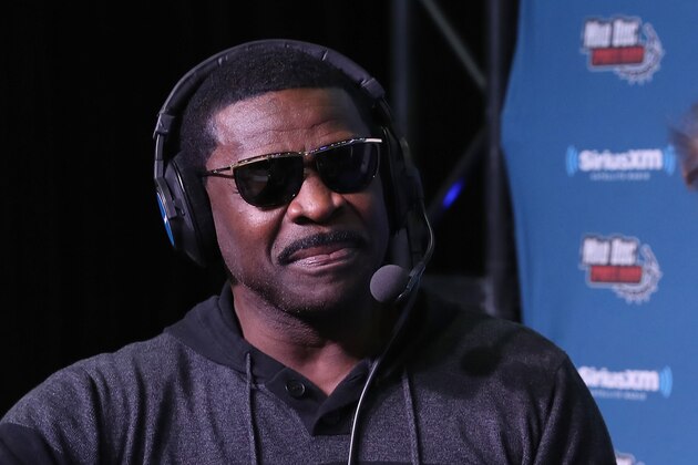HOUSTON, TX - FEBRUARY 02:  Former NFL player Michael Irvin visits the SiriusXM set at Super Bowl 51 Radio Row at the George R. Brown Convention Center on February 2, 2017 in Houston, Texas.  (Photo by Cindy Ord/Getty Images for SiriusXM)