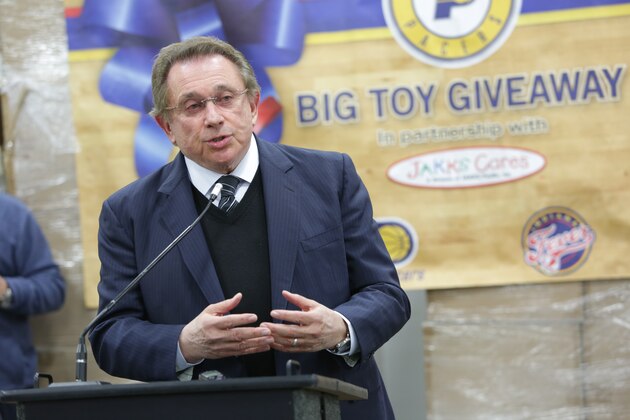 INDIANAPOLIS - DECEMBER 9:  Herbert Simon of the Indiana Pacers and Indiana Fever partnered with JAKKS Pacific & the Indiana National Guard to present a record-setting holiday toy donation of more than 30,000 toys. on December 9, 2013 in Indianapolis, Indiana.  NOTE TO USER: User expressly acknowledges and agrees that, by downloading and or using this Photograph, user is consenting to the terms and condition of the Getty Images License Agreement. Mandatory Copyright Notice: 2013 NBAE  (Photo by Ron Hoskins/NBAE via Getty Images)