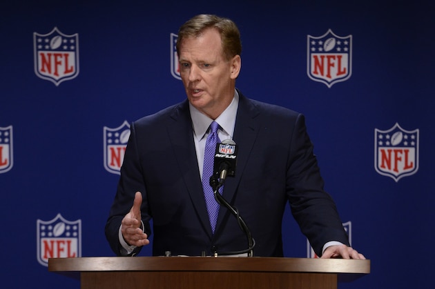 NFL commissioner Roger Goodell speaks to the media after an NFL owners meeting, Tuesday, May 23, 2017, in Chicago. (AP Photo/Paul Beaty)