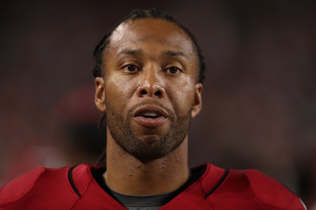 GLENDALE, AZ - AUGUST 12:  Wide receiver Larry Fitzgerald #11 of the Arizona Cardinals on the sidelines during the NFL game against the Oakland Raiders at the University of Phoenix Stadium on August 12, 2017 in Glendale, Arizona.  The Cardinals defeated the Raiders 20-10.  (Photo by Christian Petersen/Getty Images)