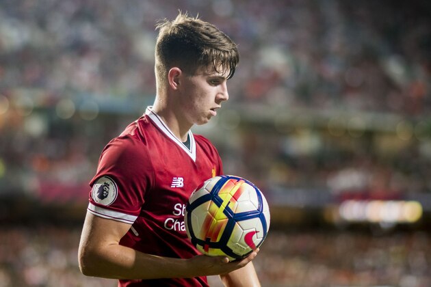HONG KONG, HONG KONG - JULY 22: Liverpool FC forward Ben Woodburn looks on during the Premier League Asia Trophy match between Liverpool FC and Leicester City FC at Hong Kong Stadium on July 22 2017, in Hong Kong, Hong Kong. (Photo by Victor Fraile/Getty Images)