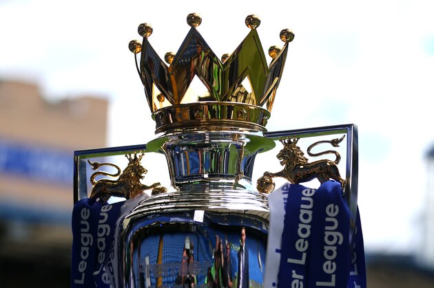 LONDON, ENGLAND - MAY 21: General detail view of The Premier League trophy before the Premier League match between Chelsea and Sunderland at Stamford Bridge on May 21, 2017 in London, England. (Photo by Catherine Ivill - AMA/Getty Images)