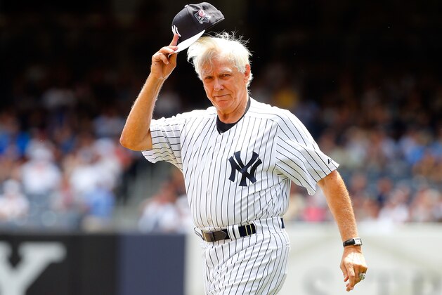 NEW YORK, NY - JUNE 22:  Former New York Yankee Gene Michael is introduced during the teams Old Timers Day prior to a game between the New York Yankees and the Baltimore Orioles at Yankee Stadium on June 22, 2014 in the Bronx borough of New York City.  The Orioles defeated the Yankees 8-0.  (Photo by Jim McIsaac/Getty Images)