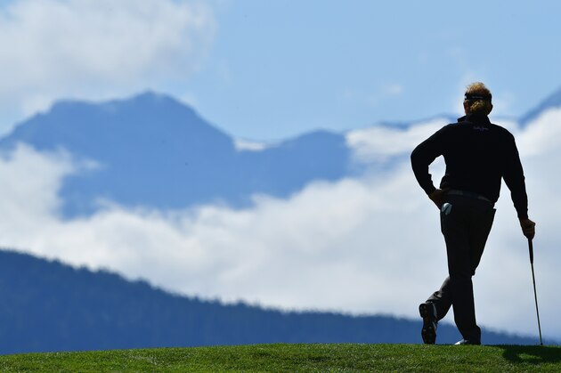 CRANS-MONTANA, SWITZERLAND - SEPTEMBER 07:  Miguel Angel Jimenez of Spain on the 7th during day one of the 2017 Omega European Masters at Crans-sur-Sierre Golf Club on September 7, 2017 in Crans-Montana, Switzerland.  (Photo by Stuart Franklin/Getty Images)