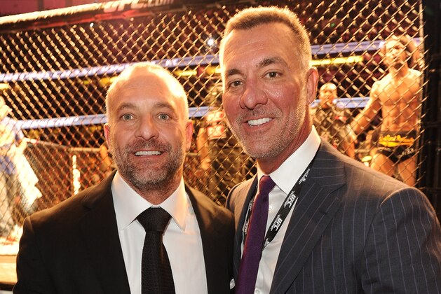 ANAHEIM, CA - NOVEMBER 12:  Co-Owners, UFC, Lorenzo Fertitta (L) and Frank Fertitta attend UFC on Fox:  Live Heavyweight Championship at the Honda Center on November 12, 2011 in Anaheim, California.  (Photo by Jason Merritt/Getty Images)