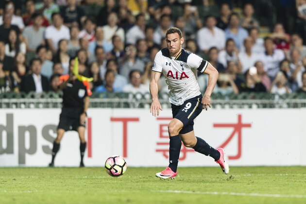 SO KON PO, HONG KONG - MAY 26: Tottenham Hotspur Forward Vincent Janssen in action during the Friendly match between Kitchee SC and Tottenham Hotspur FC at Hong Kong Stadium on May 26, 2017 in So Kon Po, Hong Kong. (Photo by Power Sport Images/Getty Images)