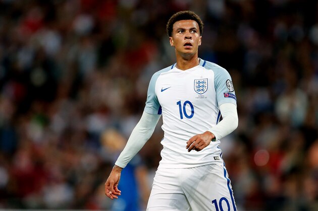 LONDON, ENGLAND - SEPTEMBER 04: Dele Alli of England during the FIFA 2018 World Cup Qualifier between England and Slovakia at Wembley Stadium on September 4, 2017 in London, England. (Photo by James Baylis - AMA/Getty Images)
