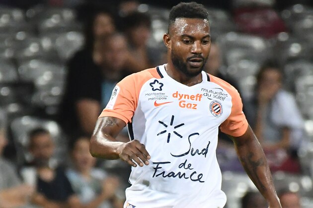 Montpellier's French midfielder Stephane Sessegnon runs with the ball during the French Ligue 1 football match between Toulouse and Montpellier at the Municipal Stadium in Toulouse, southern France on August 12, 2017. / AFP PHOTO / PASCAL PAVANI        (Photo credit should read PASCAL PAVANI/AFP/Getty Images)