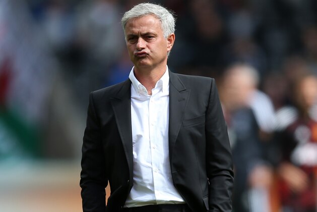 SWANSEA, WALES - AUGUST 19: Jose Mourinho the head coach / manager of Manchester United during the Premier League match between Swansea City and Manchester United at Liberty Stadium on August 19, 2017 in Swansea, Wales. (Photo by Catherine Ivill - AMA/Getty Images)