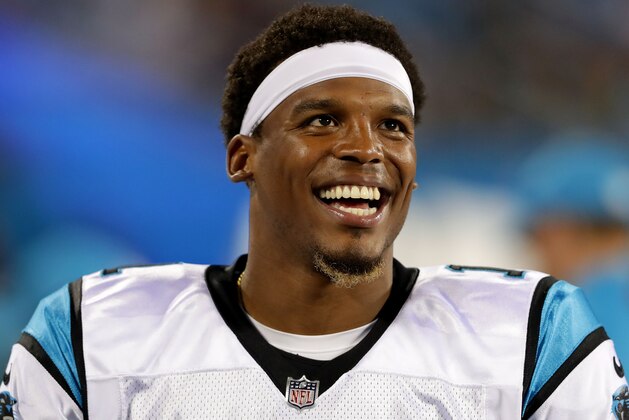 CHARLOTTE, NC - AUGUST 31:  Cam Newton #1 of the Carolina Panthers watches on against the Pittsburgh Steelers during their game at Bank of America Stadium on August 31, 2017 in Charlotte, North Carolina.  (Photo by Streeter Lecka/Getty Images)