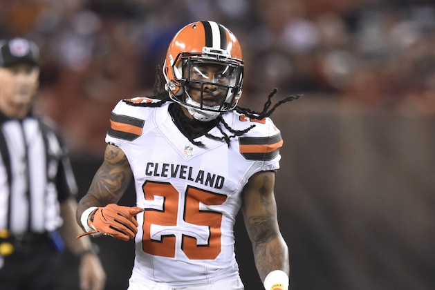 Cleveland Browns defensive back Calvin Pryor III stands on the field during an NFL preseason football game against the New Orleans Saints, Thursday, Aug. 10, 2017, in Cleveland. The Browns won 20-14. (AP Photo/David Richard)