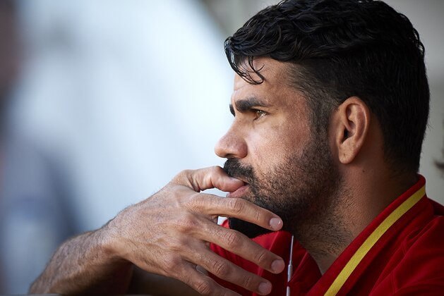 MURCIA, SPAIN - JUNE 07:  Diego Costa looks on prior the international friendly match between Spain and Colombia at Nueva Condomina stadium on June 7, 2017 in Murcia, Spain.  (Photo by fotopress/Getty Images)