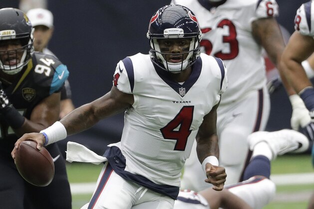 Houston Texans quarterback Deshaun Watson (4) is shown during the second half of an NFL football game Sunday, Sept. 10, 2017, in Houston. (AP Photo/David J. Phillip)