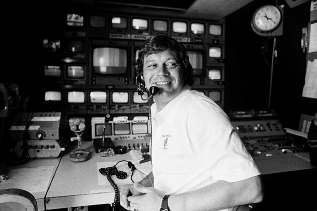 FILE - This April 14, 1978, file photo shows TV producer Don Ohlmeyer at a mobile TV control center during a golf tournament in Rancho Mirage, Calif. Ohlmeyer, the