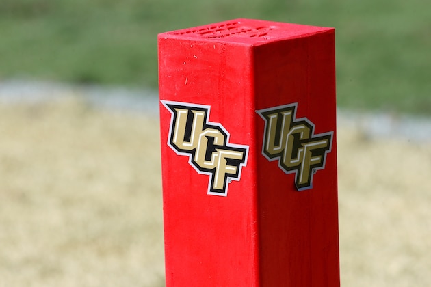 ORLANDO, FL - OCTOBER 26:  The UCF Knights logo as seen during the game against the Connecticut Huskies at Bright House Networks Stadium on October 26, 2013 in Orlando, Florida.  (Photo by Sam Greenwood/Getty Images)