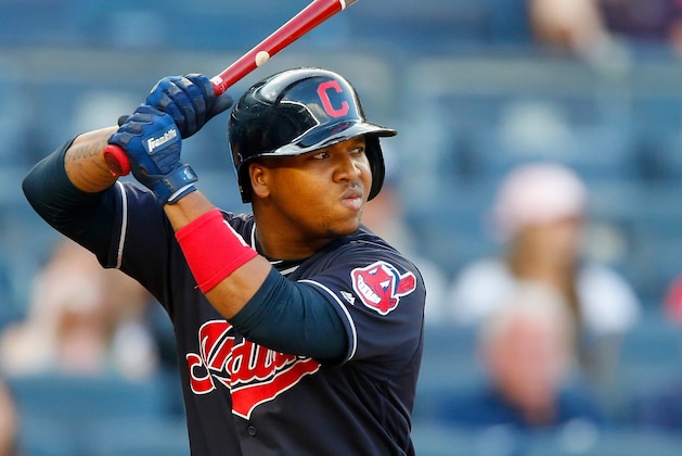 NEW YORK, NY - AUGUST 30:  Jose Ramirez #11 of the Cleveland Indians in action against the New York Yankees in the second game of a doubleheader at Yankee Stadium on August 30, 2017 in the Bronx borough of New York City. The Indians defeated the Yankees 9-4.  (Photo by Jim McIsaac/Getty Images)