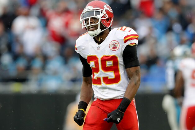 CHARLOTTE, NC - NOVEMBER 13:  Eric Berry #29 of the Kansas City Chiefs reacts after a play against the Carolina Panthers in the 1st quarter during their game at Bank of America Stadium on November 13, 2016 in Charlotte, North Carolina.  (Photo by Streeter Lecka/Getty Images)