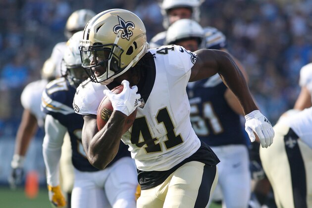 CARSON, CA - AUGUST 20: Alvin Kamara #41 of the New Orleans Saints runs the ball down field during the first quarter of the game against the Los Angeles Chargers at the StubHub Center on August 20, 2017 in Carson, California. (Photo by Josh Lefkowitz/Getty Images) CARSON, CA - AUGUST 20: Alvin Kamara #41 of the New Orleans Saints runs the ball down field during the first quarter of the game against the Los Angeles Chargers at the StubHub Center on August 20, 2017 in Carson, California. (Photo by Josh Lefkowitz/Getty Images)