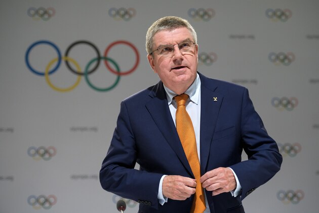 International Olympic Committee (IOC) President Thomas Bach arrives to deliver a press conference ahead of the IOC Session in Lima on September 11, 2017.
For the first time in history, the Olympics will confirm two Summer Games host cities at the same time on Wednesday, when Paris is handed hosting rights for 2024 and Los Angeles wins 2028. / AFP PHOTO / Fabrice COFFRINI        (Photo credit should read FABRICE COFFRINI/AFP/Getty Images)