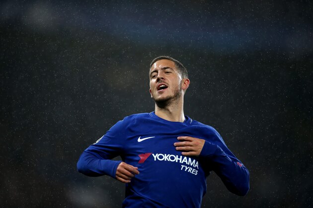 LONDON, ENGLAND - SEPTEMBER 12: Eden Hazard of Chelsea during the UEFA Champions League group C match between Chelsea FC and Qarabag FK at Stamford Bridge on September 12, 2017 in London, United Kingdom. (Photo by Catherine Ivill - AMA/Getty Images)