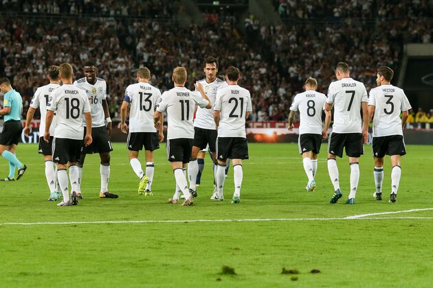 STUTTGART, GERMANY - SEPTEMBER 04: Timo Werner of Germany celebrates after scoring his team`s goal during the FIFA 2018 World Cup Qualifier between Germany and Norway at Mercedes-Benz Arena on September 4, 2017 in Stuttgart, Baden-Wuerttemberg. (Photo by TF-Images/TF-Images via Getty Images)