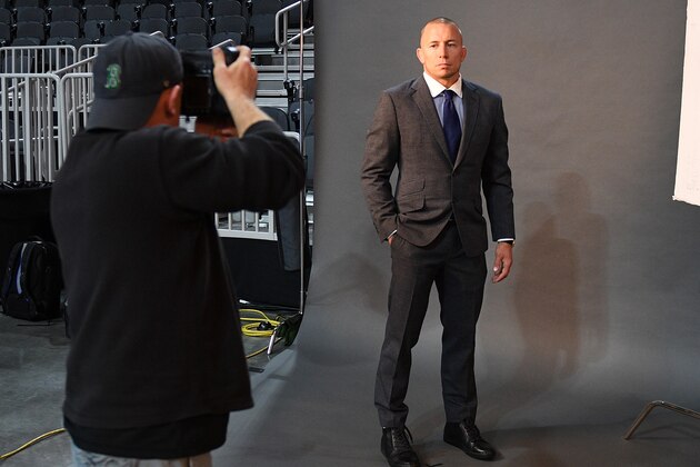 LAS VEGAS, NV - MARCH 03: Georges St-Pierre of Canada poses backstage for a portrait prior to the UFC press conference at T-Mobile arena on March 3, 2017 in Las Vegas, Nevada. (Photo by Jeff Bottari/Zuffa LLC/Zuffa LLC via Getty Images) LAS VEGAS, NV - MARCH 03: Georges St-Pierre of Canada poses backstage for a portrait prior to the UFC press conference at T-Mobile arena on March 3, 2017 in Las Vegas, Nevada. (Photo by Jeff Bottari/Zuffa LLC/Zuffa LLC via Getty Images)