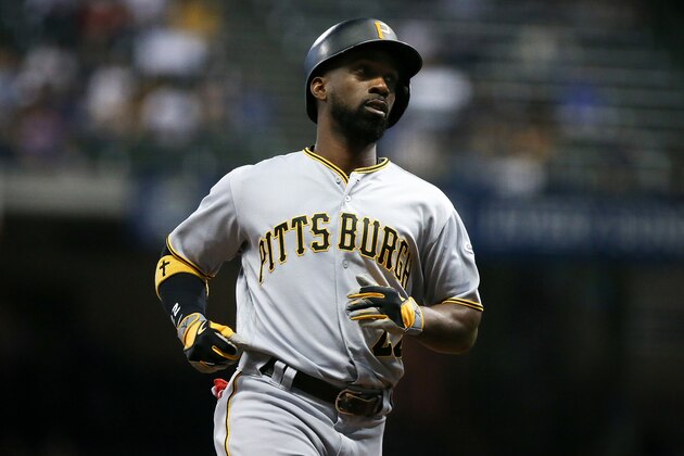 MILWAUKEE, WI - SEPTEMBER 13:  Andrew McCutchen #22 of the Pittsburgh Pirates rounds the bases after hitting his 200th career home run in the first inning against the Milwaukee Brewers at Miller Park on September 13, 2017 in Milwaukee, Wisconsin.  (Photo by Dylan Buell/Getty Images)