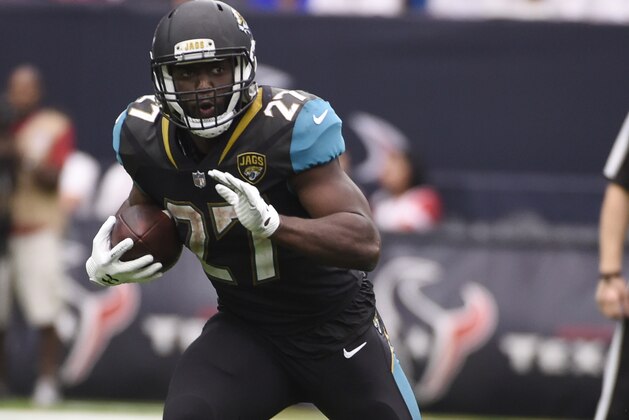 Jacksonville Jaguars running back Leonard Fournette (27) makes a run against the Houston Texans during the second half of an NFL football game Sunday, Sept. 10, 2017, in Houston. (AP Photo/Eric Christian Smith)