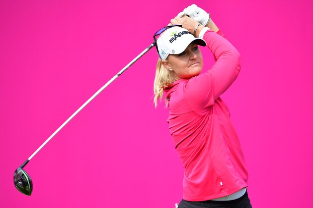 EVIAN-LES-BAINS, FRANCE - SEPTEMBER 16:  Anna Nordqvist of Sweden plays a shot during the second round of The Evian Championship 2017 at Evian Resort Golf Club on September 16, 2017 in Evian-les-Bains, France.  (Photo by Stuart Franklin/Getty Images)