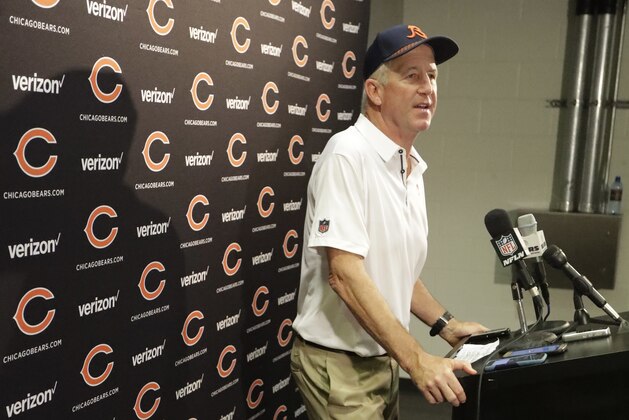 Chicago Bears head coach John Fox speaks during a post-game news conference following an NFL football game against the Tampa Bay Buccaneers, Sunday, Sept. 17, 2017, in Tampa, Fla. The Bucs defeated the Bears 29-7. (AP Photo/Chris O'Meara)