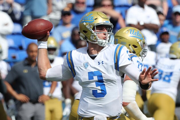 MEMPHIS, TN - SEPTEMBER 16: Josh Rosen #3 of the UCLA Bruins throws the ball against the Memphis Tigers on September 16, 2017 at Liberty Bowl Memorial Stadium in Memphis, Tennessee. Memphis defeated UCLA 48-45. (Photo by Joe Murphy/Getty Images)