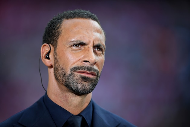 LONDON, ENGLAND - MAY 27:  Rio Ferdinand of BT Sport looks on during the Emirates FA Cup Final between Arsenal and Chelsea at Wembley Stadium on May 27, 2017 in London, England.  (Photo by Laurence Griffiths/Getty Images)