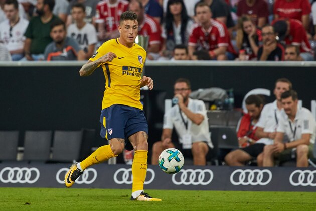 MUNICH, GERMANY - AUGUST 02: Jose Gimenez of Atletico Madrid in action (Foto: Peter Fastl/DeFodi.de) during the Audi Cup 2017 match between Liverpool FC and Atletico Madrid at Allianz Arena on August 2, 2017 in Munich, Germany. (Photo by TF-Images/TF-Images via Getty Images)