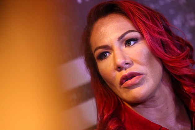 RIO DE JANEIRO, BRAZIL - AUGUST 15: UFC Featherweight Champion Cris Cyborg attends a press conference at the Hilton Hotel in Copacabana on August 15, 2017 in Rio de Janeiro, Brazil. (Photo by Buda Mendes/Getty Images)