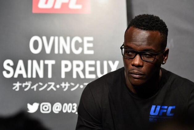 TOKYO, JAPAN - SEPTEMBER 20:  Ovince Saint Preux of the United States interacts with the media during the UFC Ultimate Media Day at the Park Hyatt on September 20, 2017 in Tokyo, Japan. (Photo by Jeff Bottari/Zuffa LLC/Zuffa LLC via Getty Images)