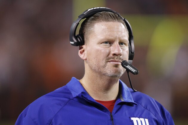 CLEVELAND, OH - AUGUST 21: Head coach Ben McAdoo of the New York Giants looks on during a preseason game against the Cleveland Browns at FirstEnergy Stadium on August 21, 2017 in Cleveland, Ohio. (Photo by Joe Robbins/Getty Images)